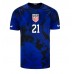 Herren Fußballbekleidung Vereinigte Staaten Timothy Weah #21 Auswärtstrikot WM 2022 Kurzarm